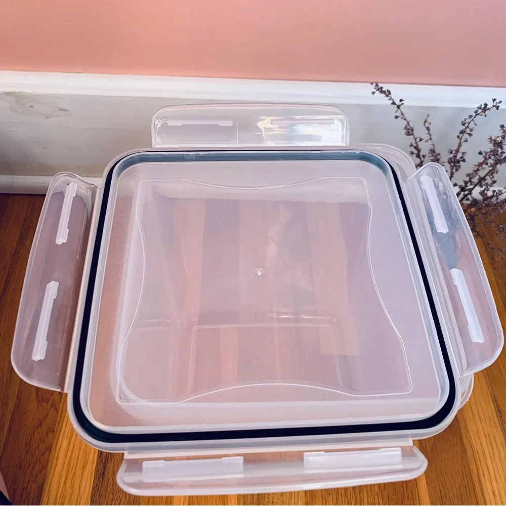 Clear Plastic Storage Container Sealing Snap Lid Food Grade